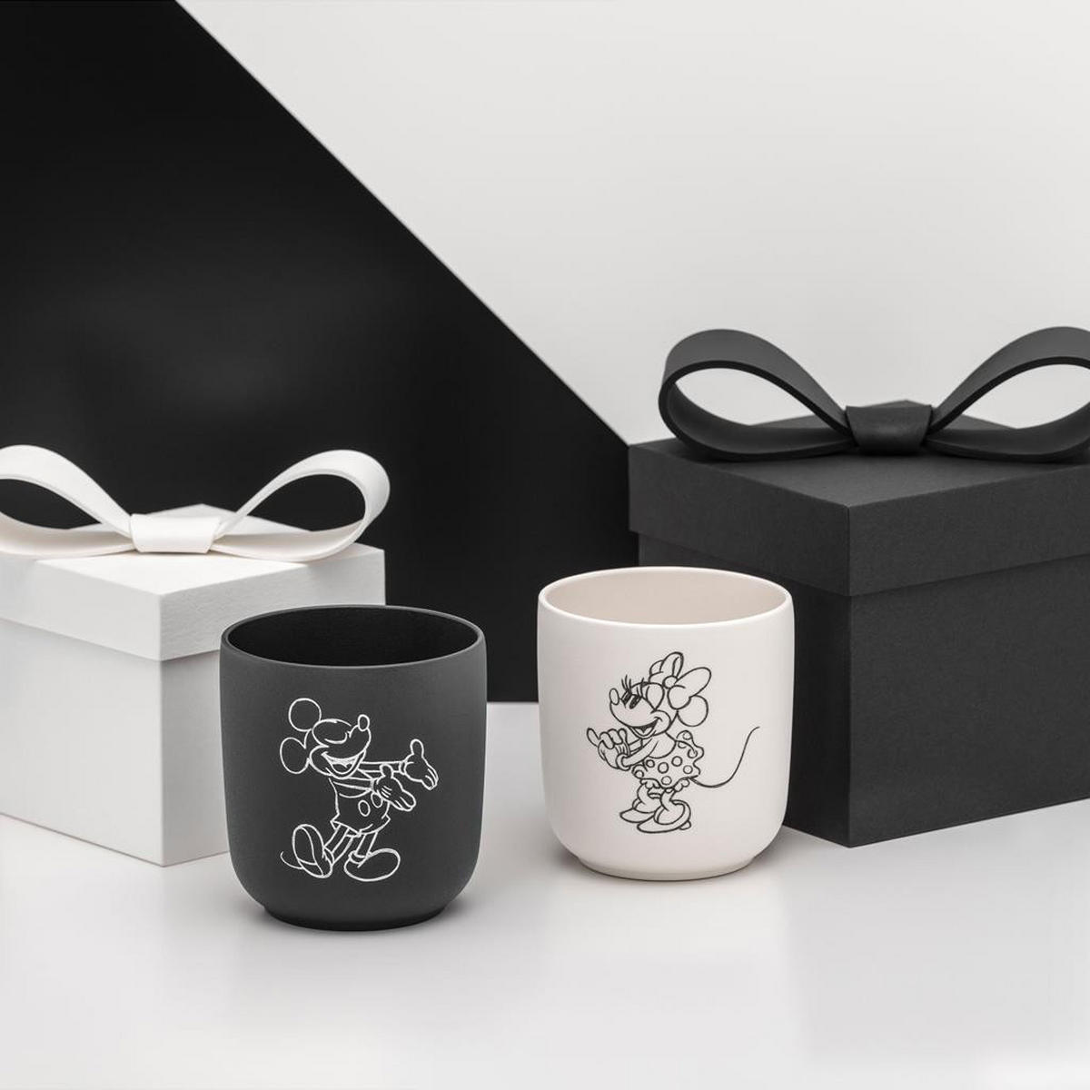 KAFFEEBECHER Manufacture Rock – Mickey Mouse schwarz-weiß 280 ml 2er Set - Schwarz/Weiß, Keramik (0.28L) - Villeroy & Boch