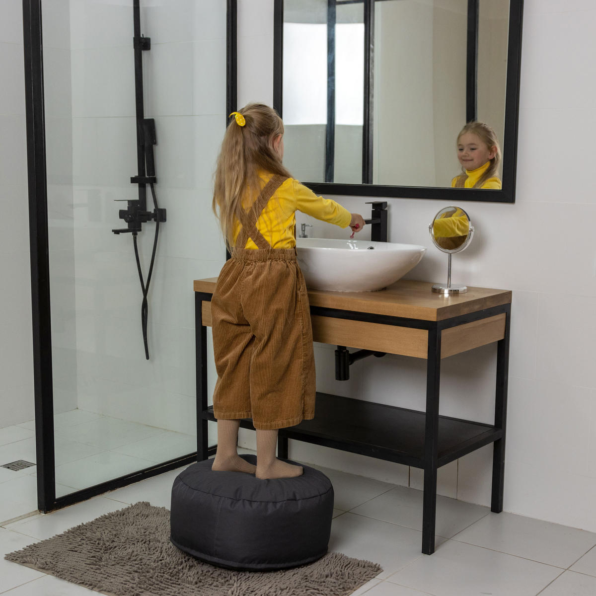 POUF M grau - Grau, Textil (500/200/500cm) - Bruni