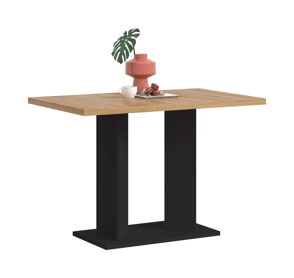 ESSTISCH GUSTAV (B/H/T: ca. 110/76/70 cm) in schwarz/Artisan Eiche Nachbildung - Schwarz, Holzwerkstoff (70/110/76cm)