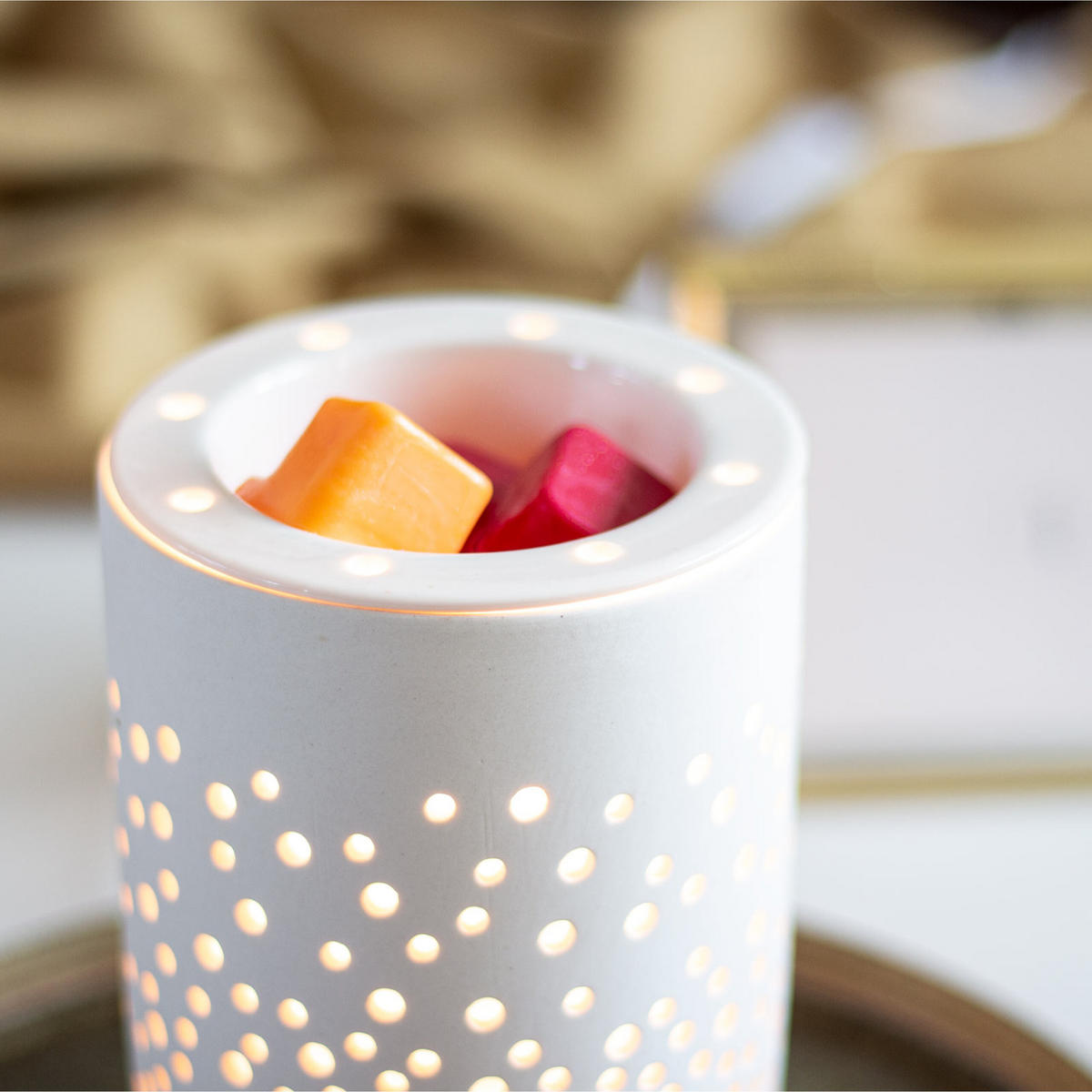 WACHSBRENNER - Weiß, Keramik (10/15/10cm)