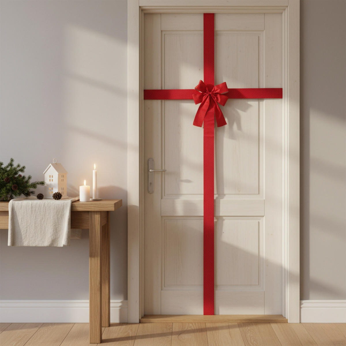 TÜRDEKO Schleife 33/42 cm - Rot, Textil (10/42/33cm) - Home Styling Collection