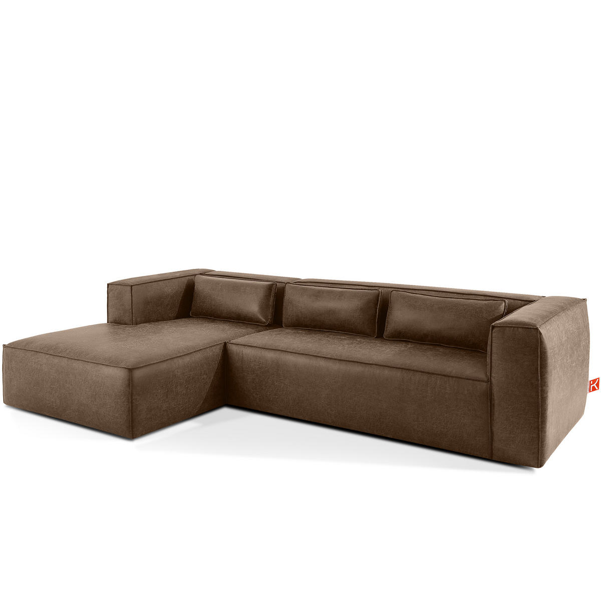 ECKSOFA LINKS FEROX, Dunkelbraun - Dunkelbraun, Holz/Holzwerkstoff (300/175cm) - KONSIMO®
