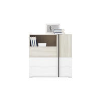 KINDERKOMMODE REMI 08 90 cm breit in Eichenweiß / Weiß Matt / Anthrazit - Eichefarben/Anthrazit, Holzwerkstoff (90/90/43cm) - Deine Möbel 24
