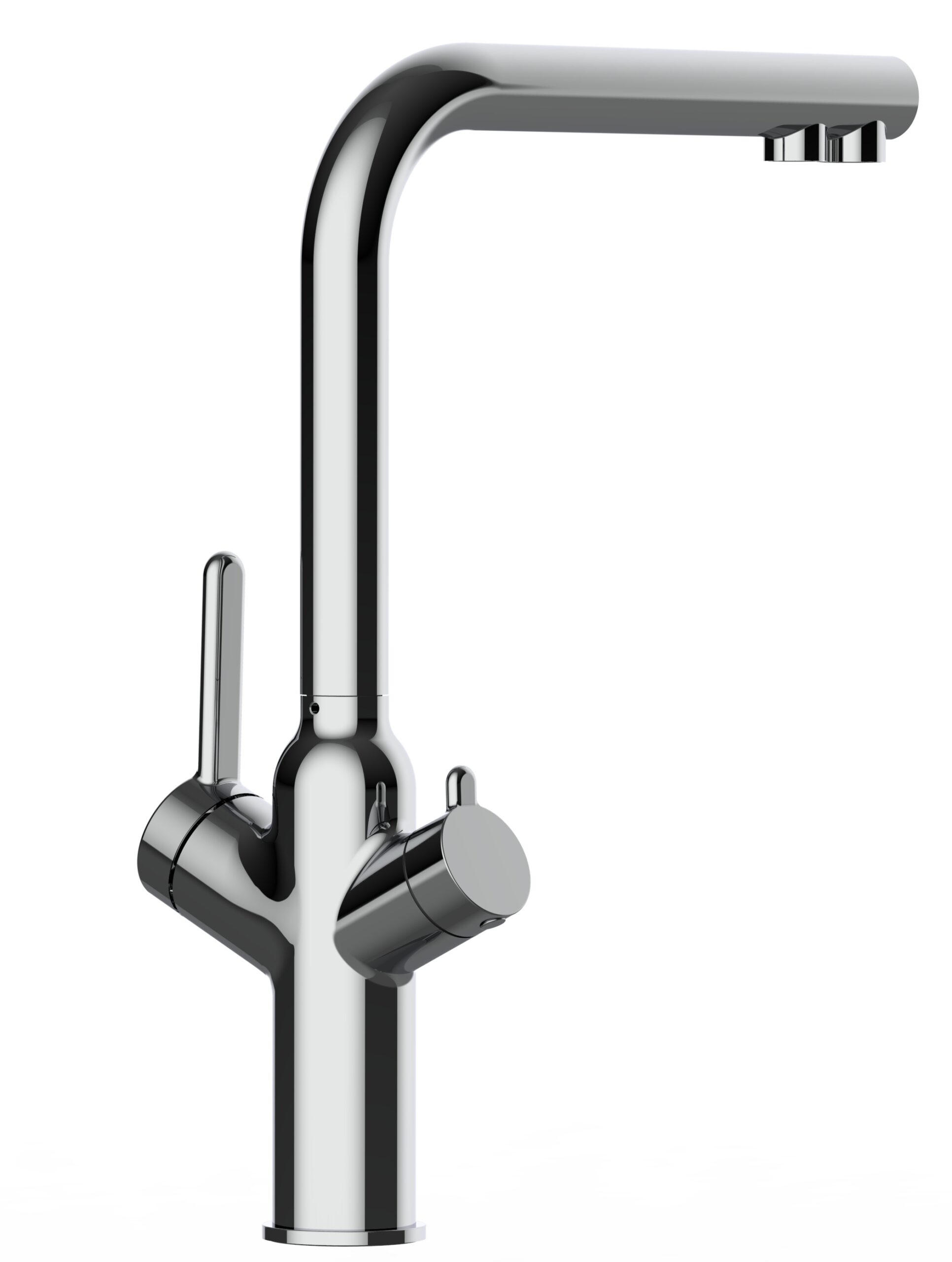 4-WEGE-KÜCHENARMATUR, Verchromt, 360° schwenkbar - Chromfarben, Metall (22.5/34.8/22.5cm) - VIZIO