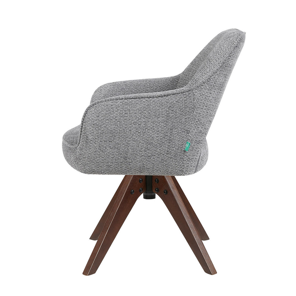 DREHSTUHL Mika-Lena 2er-Set - Dunkelgrau/Nussbaumfarben, Eichenholz/Holz (60/87/65cm) - DUBI Möbel