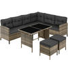 RATTANLOUNGE Barletta, mit Sicherheitsglasplatten, natur - Naturfarben, Kunststoff - tectake