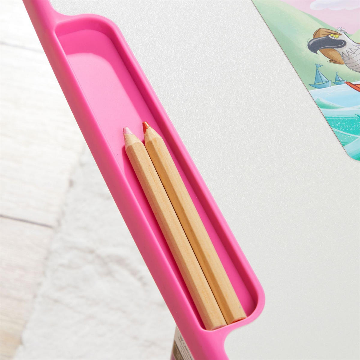 KINDERSCHREIBTISCH VITA weiß/rosa - Weiß/Rosa, Holzwerkstoff/Metall (67/54/48cm) - CARO-Möbel