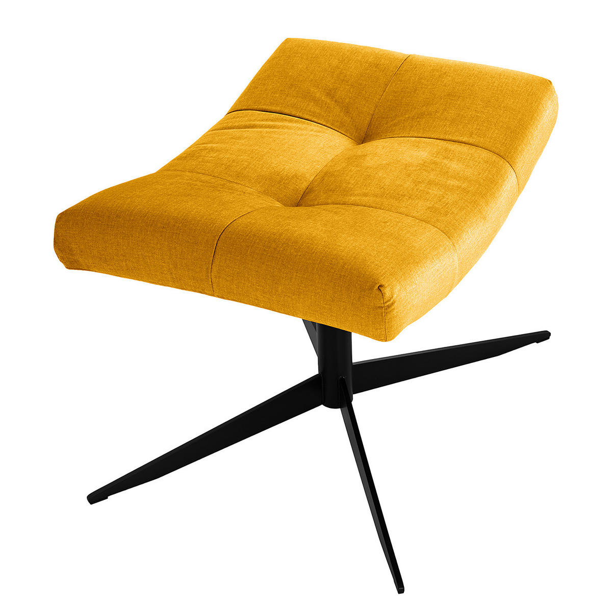 POLSTERHOCKER - Gelb/Schwarz, Textil/Metall (67/47/50cm) - home24