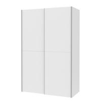 SCHWEBETÜRENSCHRANK - Silberfarben/Weiß, Holzwerkstoff/Metall (120/191/61cm) - home24