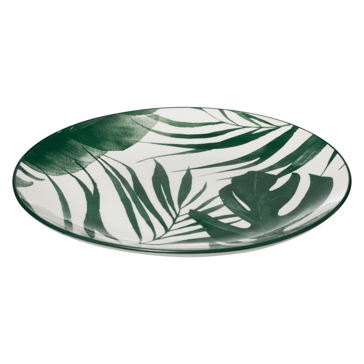 GESCHIRR-SET 18-teilig Palme Grün - Multicolor/Grün, Keramik (7/28/9.5cm) - Secret de Gourmet