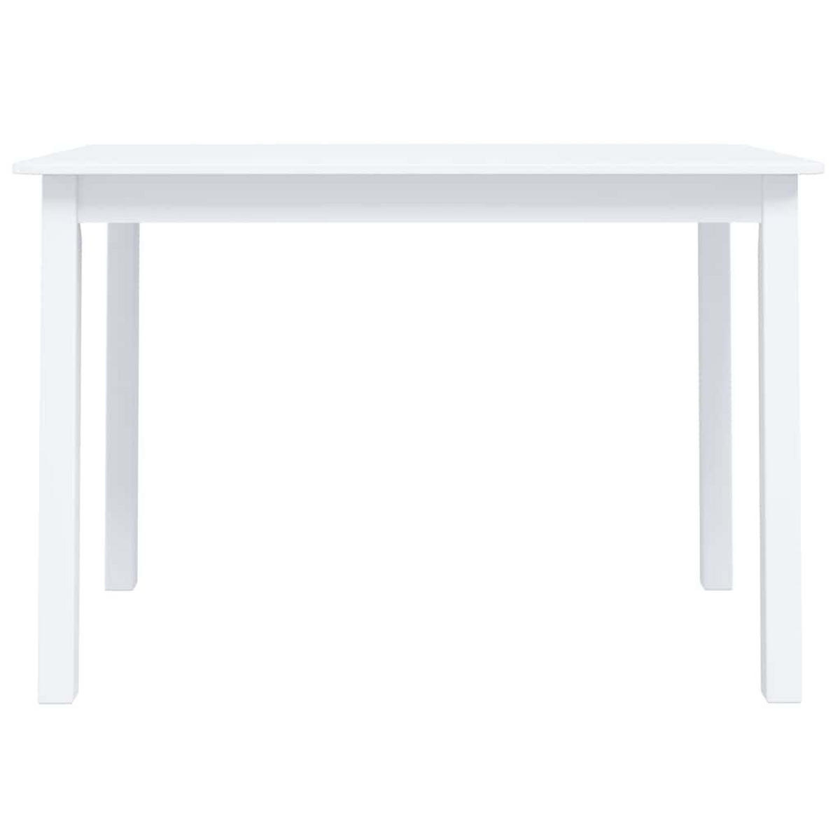 ESSTISCH Weiss 114/71/75 Cm Massivholz Gummibaum - Weiß, Holz (114/71/75cm) - vidaXL