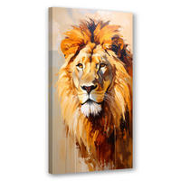 LEINWANDBILD Löwen Tiere Afrika Natur 60x120cm - Beige, Textil (60/120cm) - Feeby