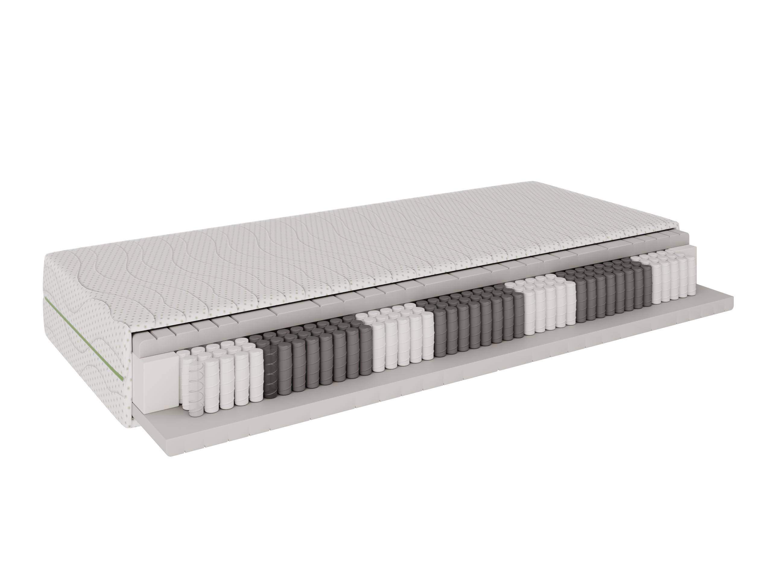 TASCHENFEDERKERNMATRATZE 7 Komfortzonen MULTIPocket Matratze 160/200 cm(24 cmH)Ergonomische Unterstützung - Weiß, Textil - Panda Möbel