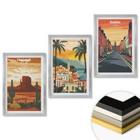 WANDBILDER 3er Set - 40x60 cm Silberner Rahmen - Landschaften natürlicher Städte - Silberfarben, Kunststoff (40/60cm) - ArtPrintCave