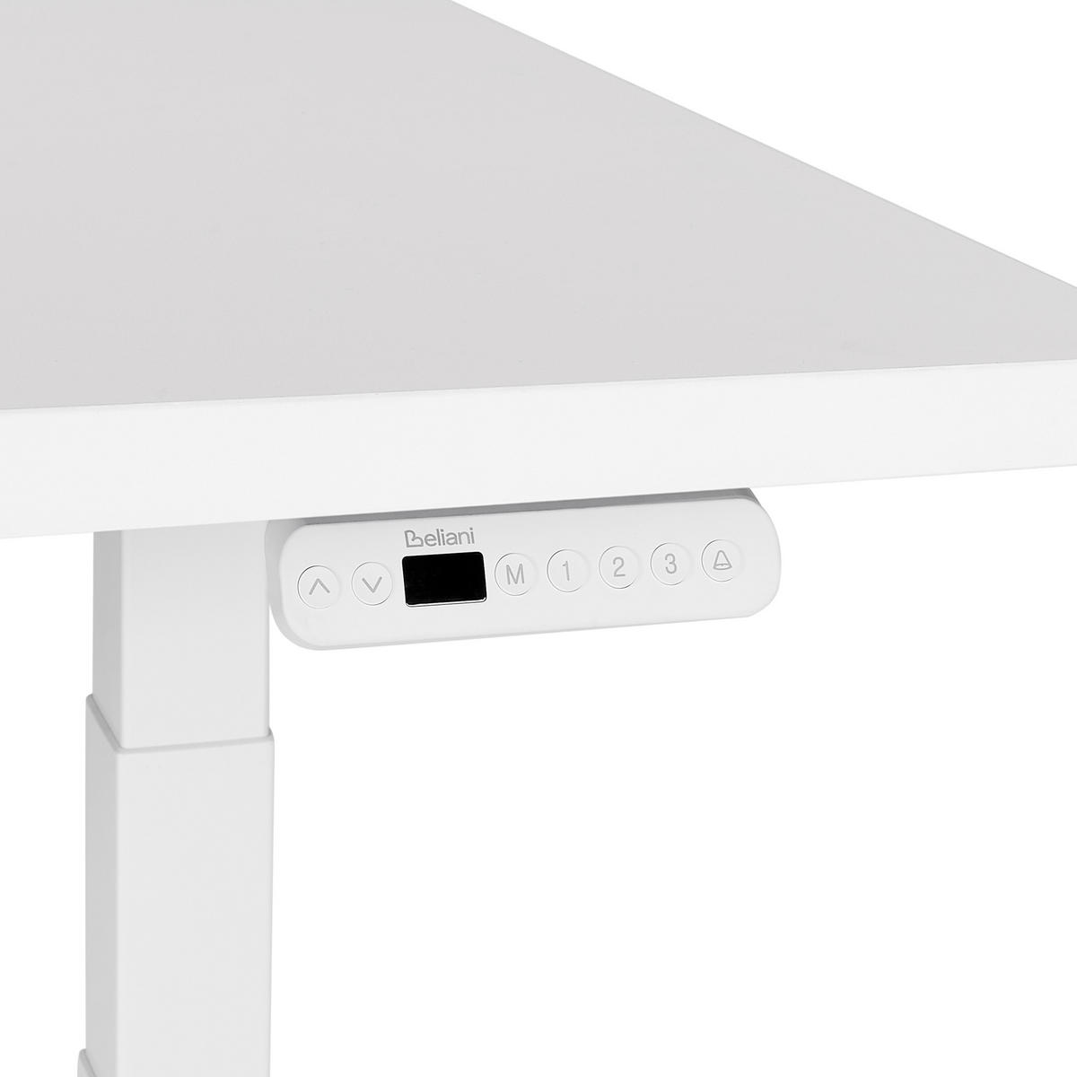 ÍRÓASZTAL fehér 180/72 cm elektromos állítható magasságú Destin III - fehér, fa (140/60/128cm) - Beliani