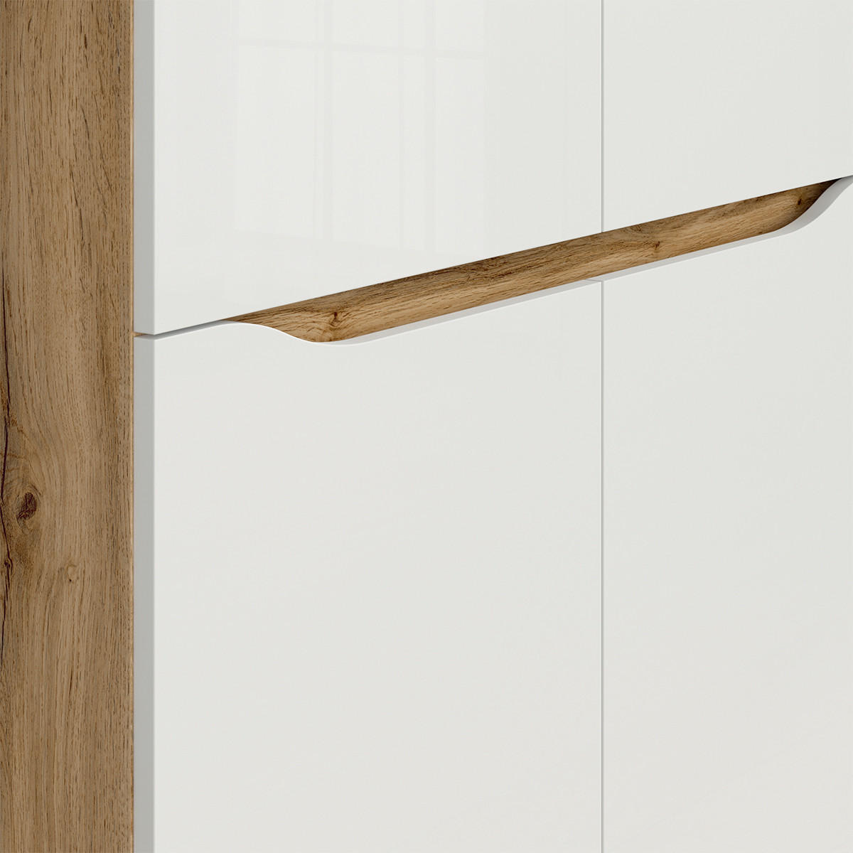 SKŘÍŇ 2DVEŘOVÁ June Bílá a dřevo - bílá, kompozitní dřevo (90/198/58cm) - Petits-meubles
