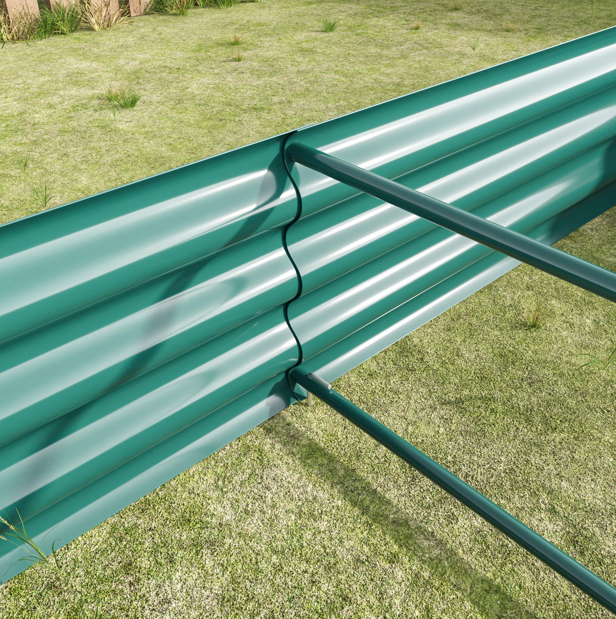 BLUMENKASTEN aus Metall 180 x 90 x 30 cm in Grün - Grün, Metall (90/30/180cm) - Modfu