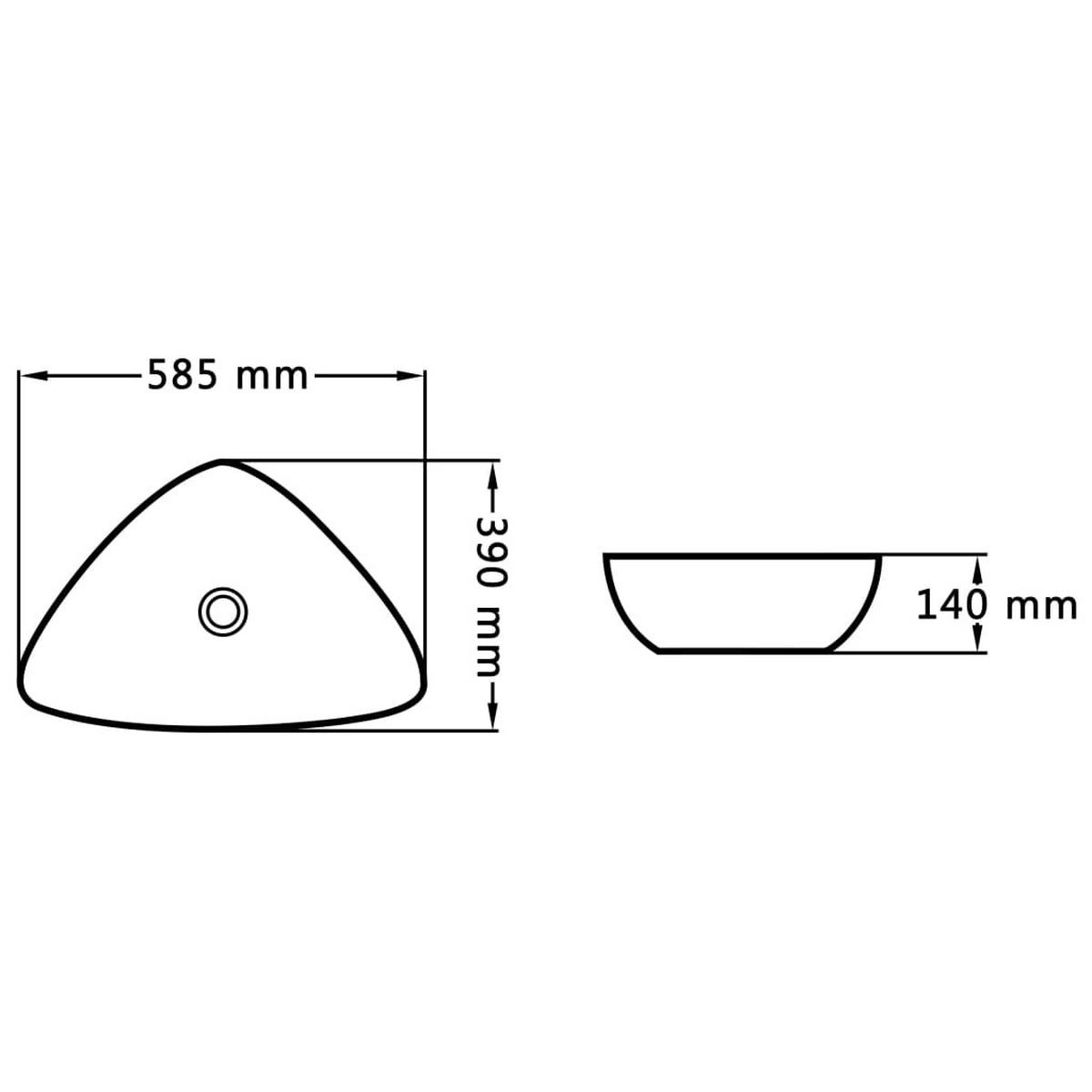 WASCHBECKEN Lagasse 58.5/39/14 cm - Weiß, Keramik (58.5/14/39cm) - Nettlife