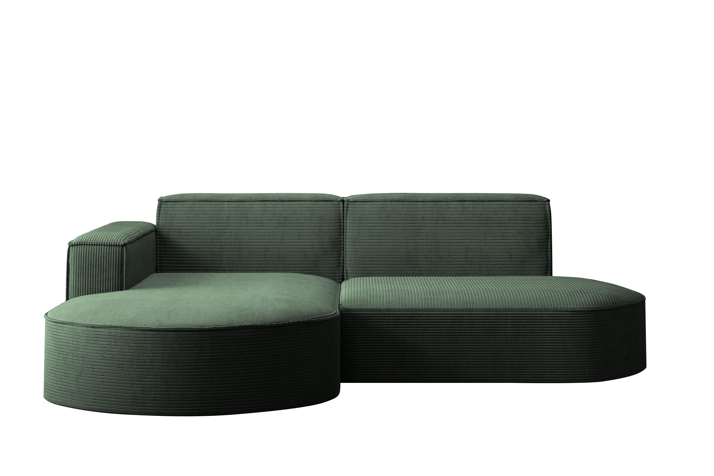 ECKSOFA Modena Studio, Cord Stoff Dunkelgrün Links - Dunkelgrün, Holzwerkstoff/Textil (165/236cm) - Kaiser Möbel
