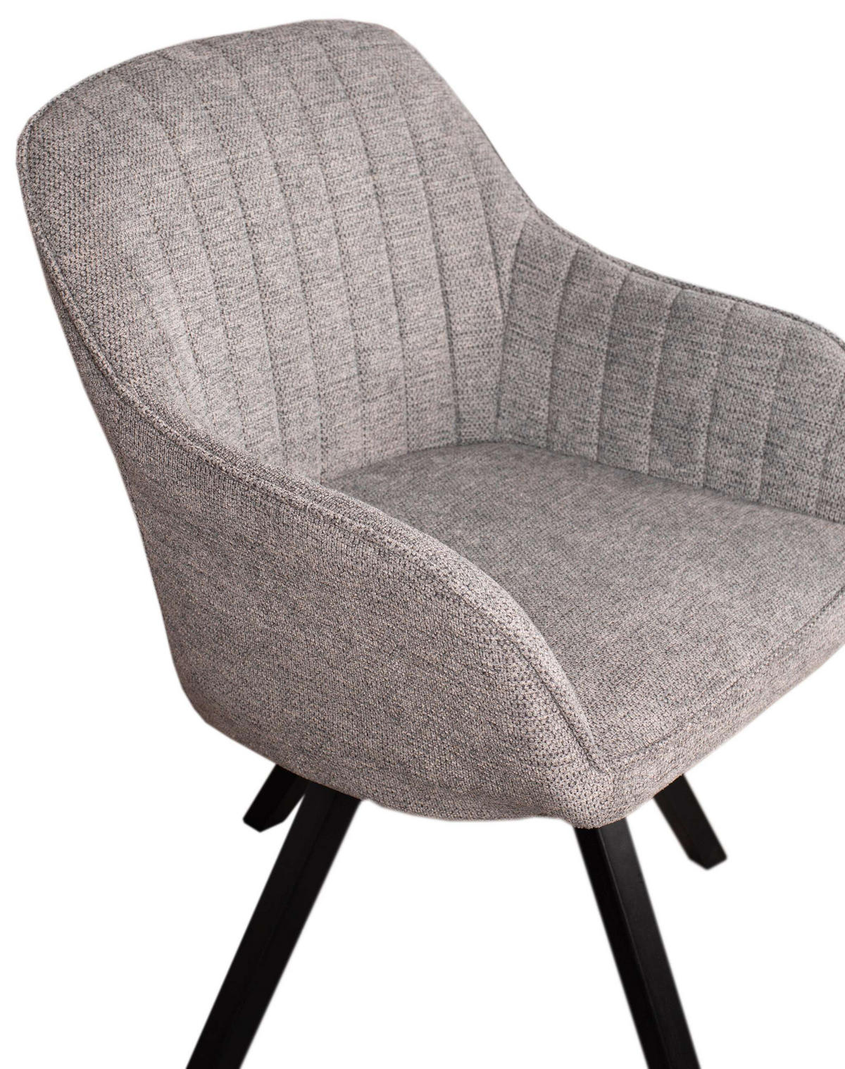 ESSZIMMERSTUHL Matera 6er-Set - Schwarz/Grau, Naturmaterialien/Textil (59/84/61cm) - Mr. Deko