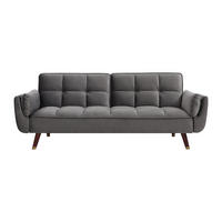 SCHLAFSOFA - 3 Personen - Samt, Stoff - Grau - - Grau, Textil (211/82/90cm) - Vente-Unique