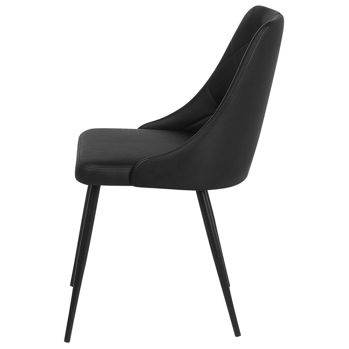 ESSZIMMERSTUHL 2er-Set Kunstleder Schwarz Valerie - Schwarz, Textil/Metall (49/81/59cm) - Beliani