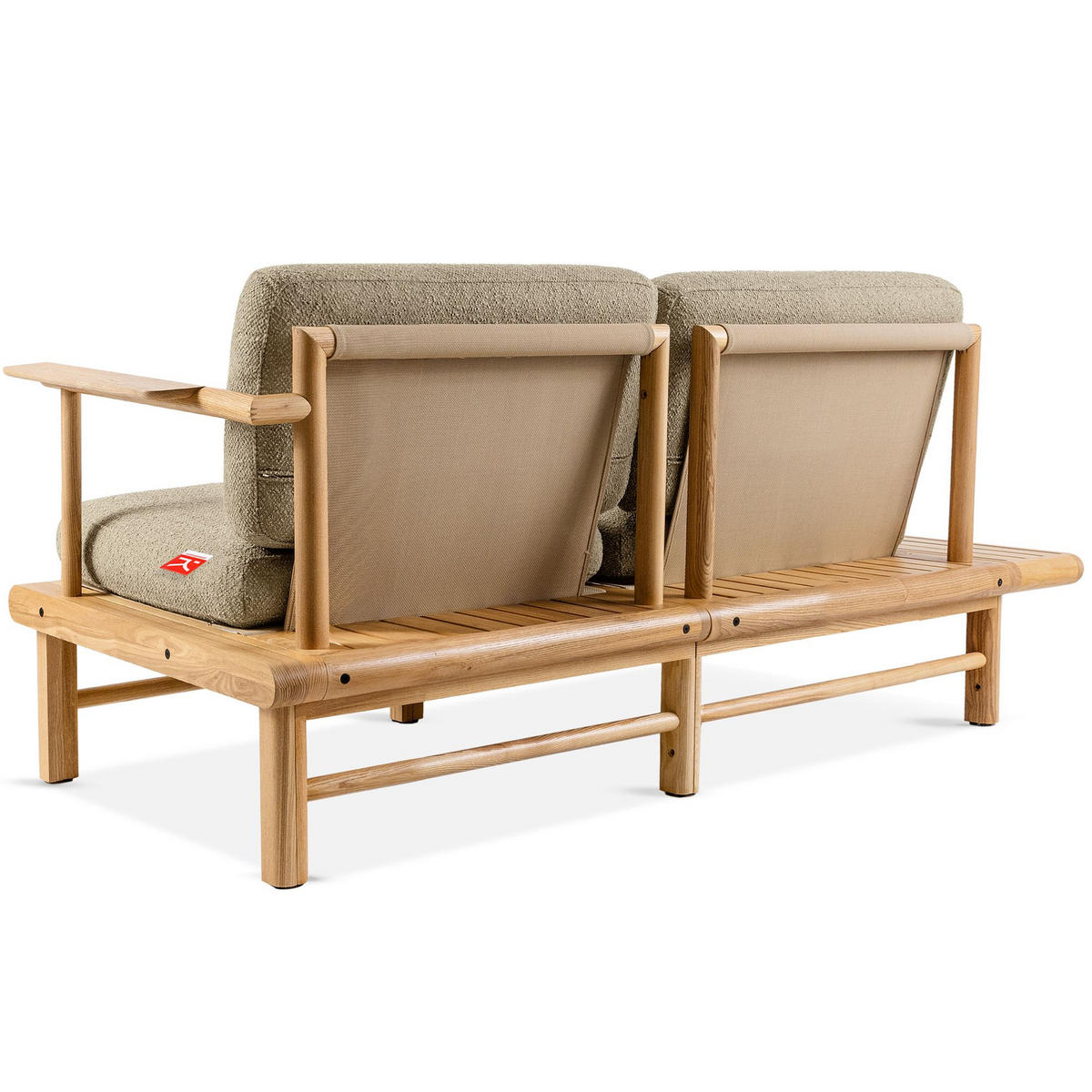 GARTENSOFA ATREDA 2-Sitzer, mit Ablage - Beige, Holz/Textil (175/74/80cm) - KONSIMO®