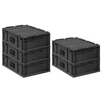 EUROBOX 5x NextGen Portable, HxBxT 18,5x40x60cm, 34 Liter, Schwarz - Schwarz, Kunststoff (40/18.5/60cm) - PROREGAL