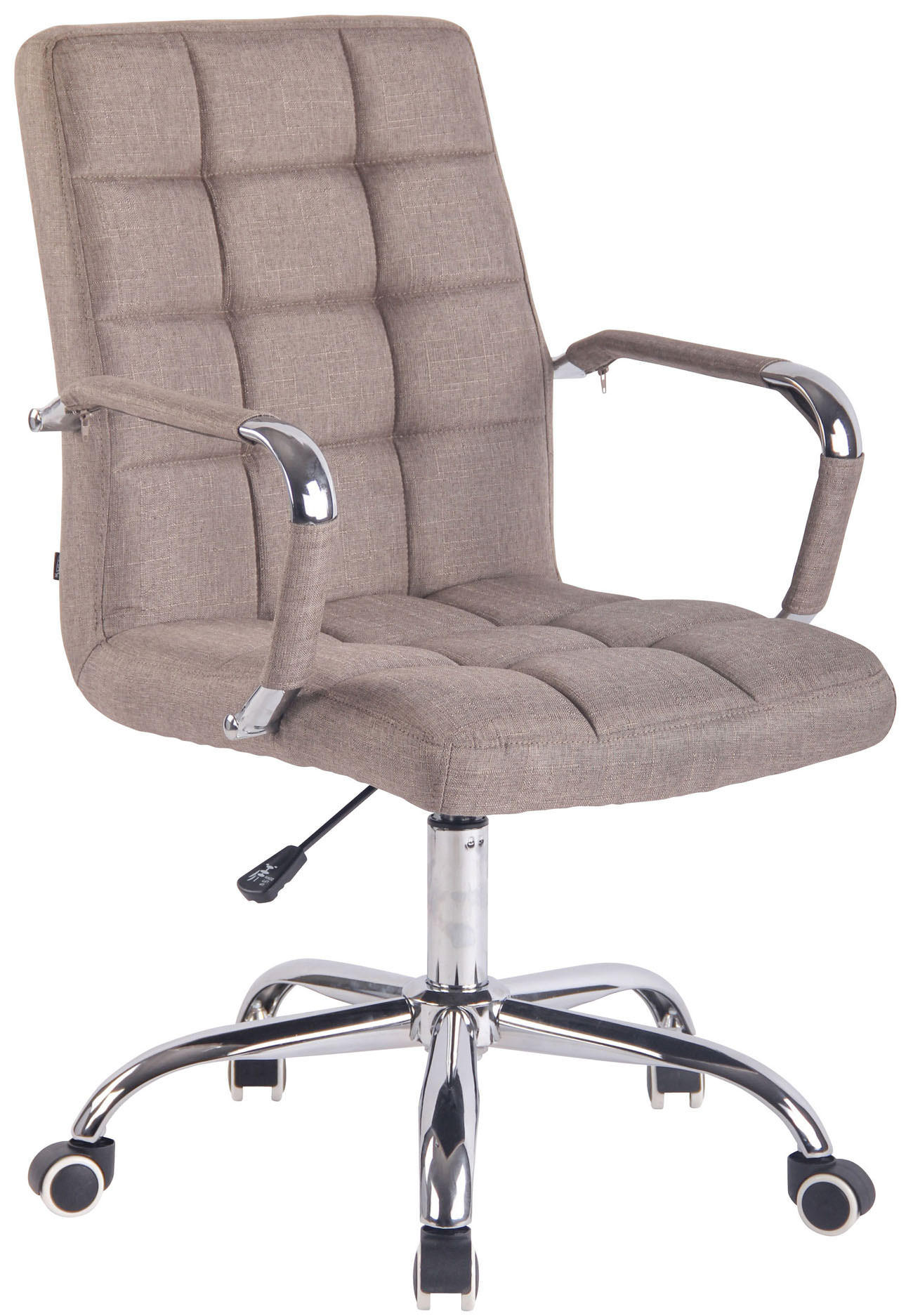 DREHSTUHL Stoff taupe - Taupe/Chromfarben, Textil/Metall (56/94/62cm) - CLP