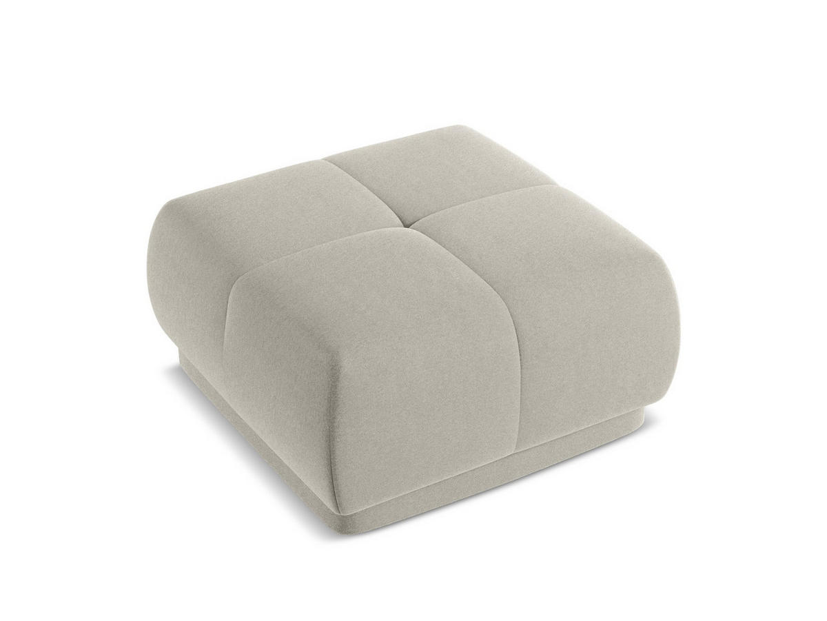POUF Samt Stoff Creme - Perlmutt/Creme, Kunststoff/Textil (60/35/60cm) - Makamii