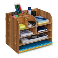 SCHREIBTISCH Organizer - Braun, Holzwerkstoff (25/32.5/27.5cm) - Relaxdays