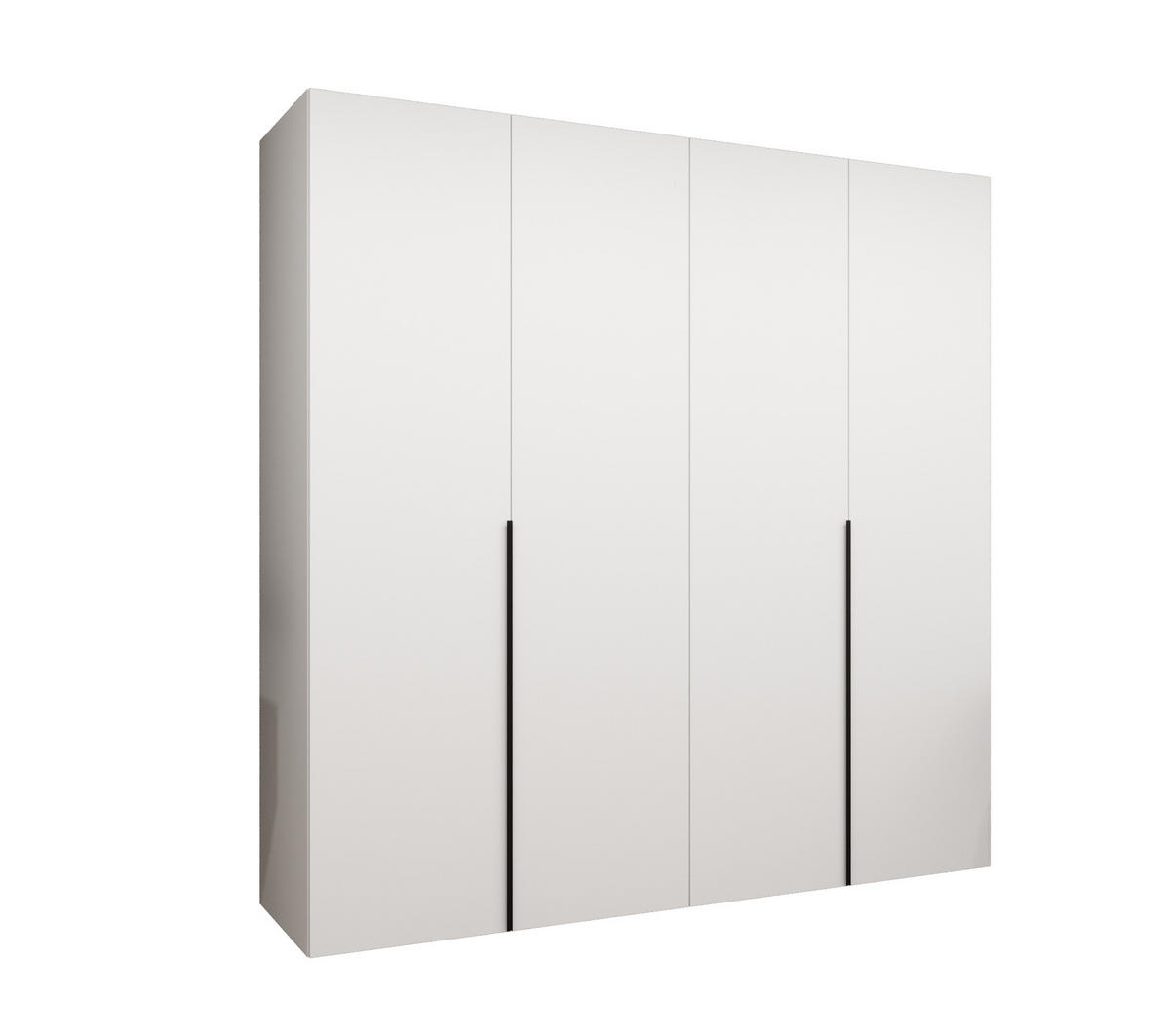 DREHTÜRENSCHRANK 202/200/52 4-türig - Schwarz/Weiß, Holz (200/202/52cm) - Abiks Möbel