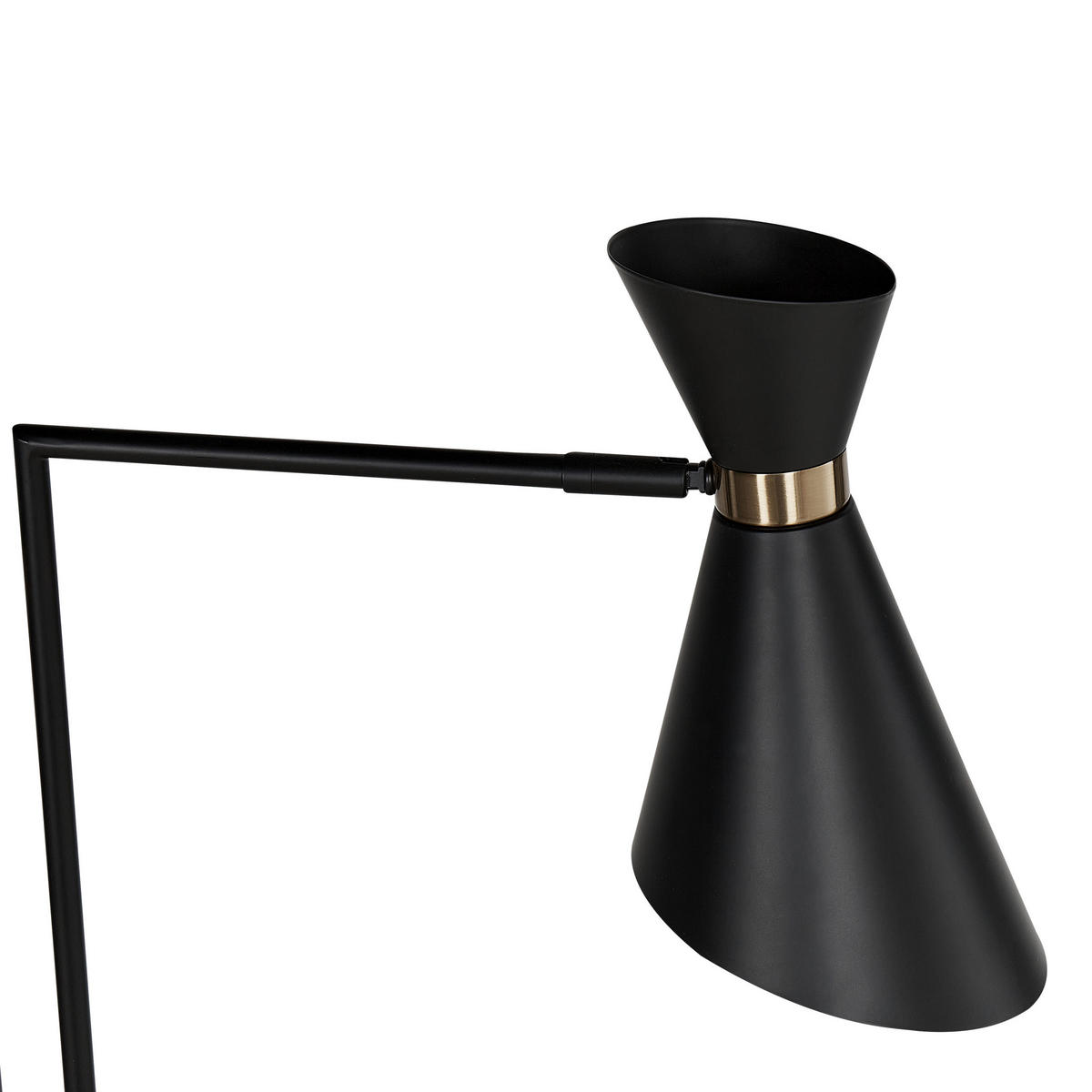 STEHLAMPE Schwarz Melawi - Goldfarben/Schwarz, Metall (30/57/180cm) - Beliani
