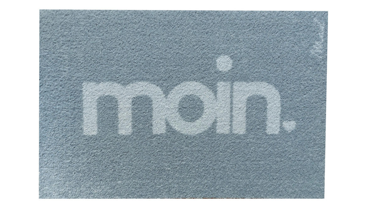 OUTDOOR FUßMATTE "Greta" mit Spruch "Moin" Blau 50 x 75 cm - Blau/Hellblau, Kunststoff/Textil (50/75cm) - MAD ABOUT MATS
