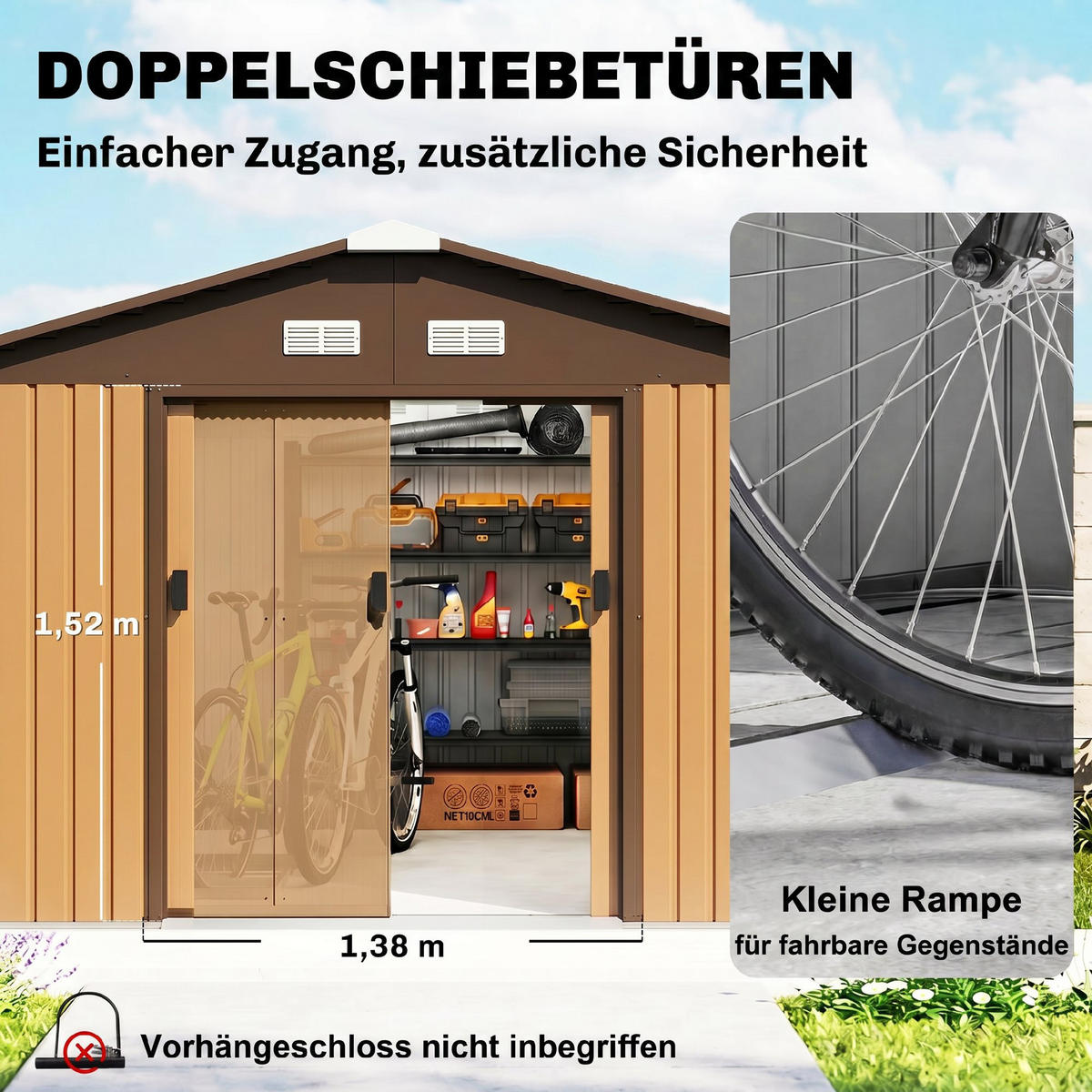 GARTENHAUS Gelb 1 Stück - Gelb, Kunststoff/Metall (340/200/386cm) - GiPP