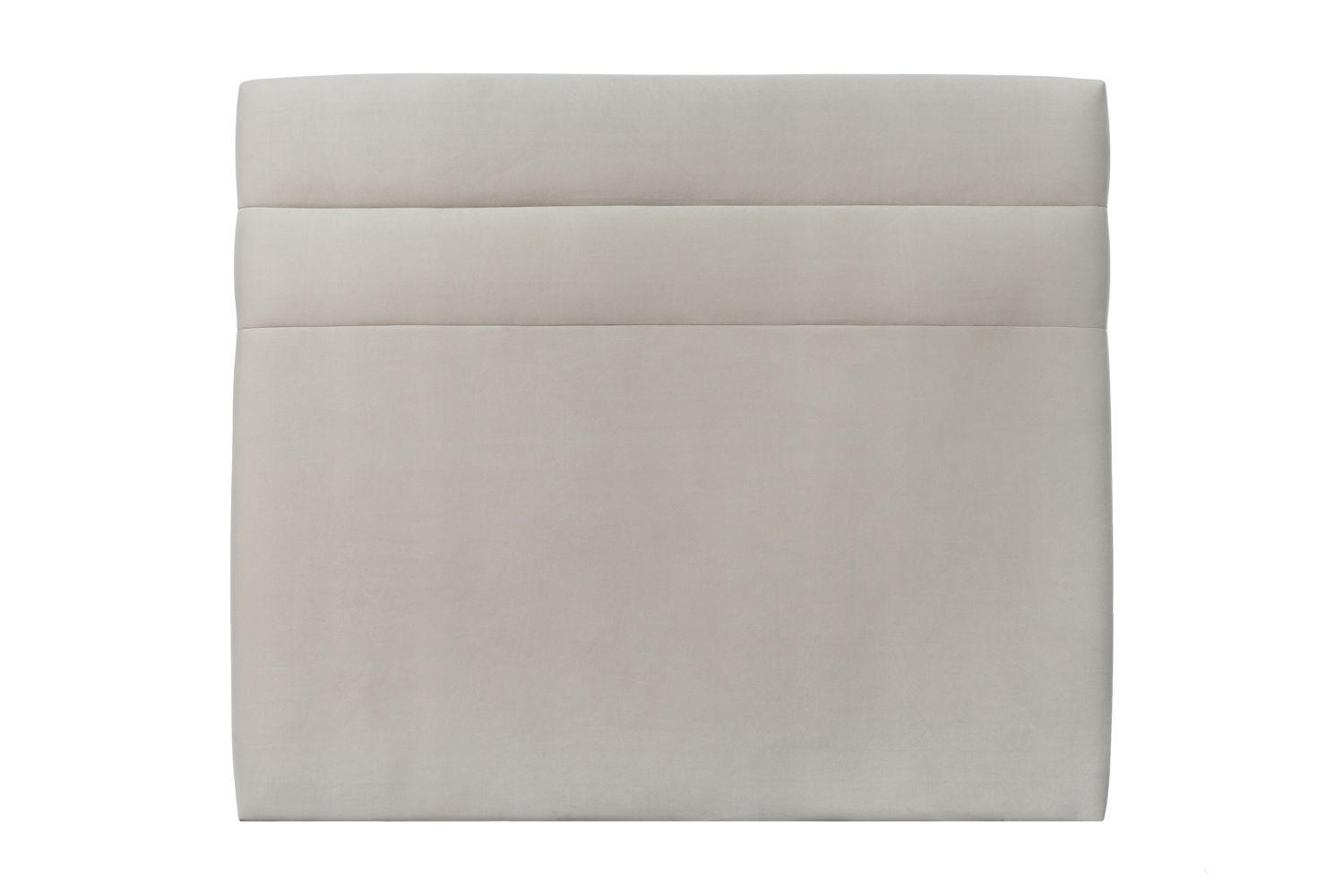 KOPFTEIL Modell Linien – Hellgrauer Samtstoff 140 cm - Beige/Hellgrau, Holz (140/120/10cm) - Sommeil de Plomb