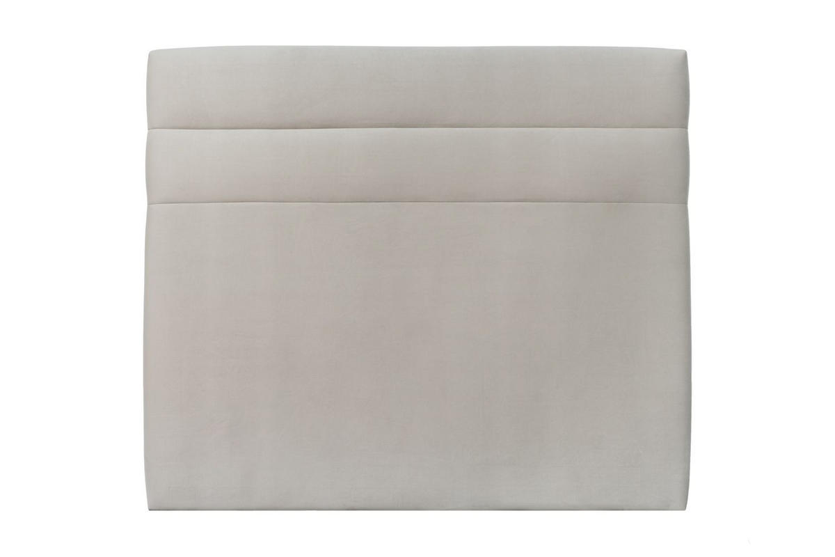 KOPFTEIL Modell Linien – Hellgrauer Samtstoff 180 cm - Beige/Hellgrau, Holz (180/120/10cm) - Sommeil de Plomb