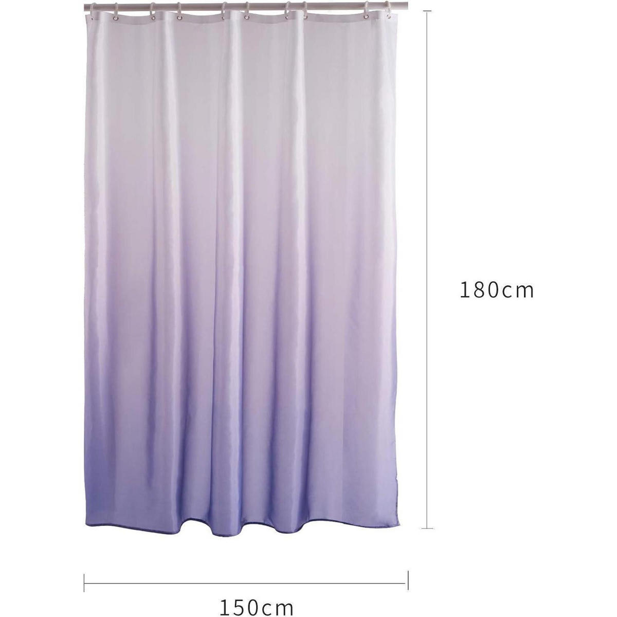 DUSCHVORHANG Textil Weiß nach Lila 150 x 180 cm - Flieder, Textil (150/180cm)