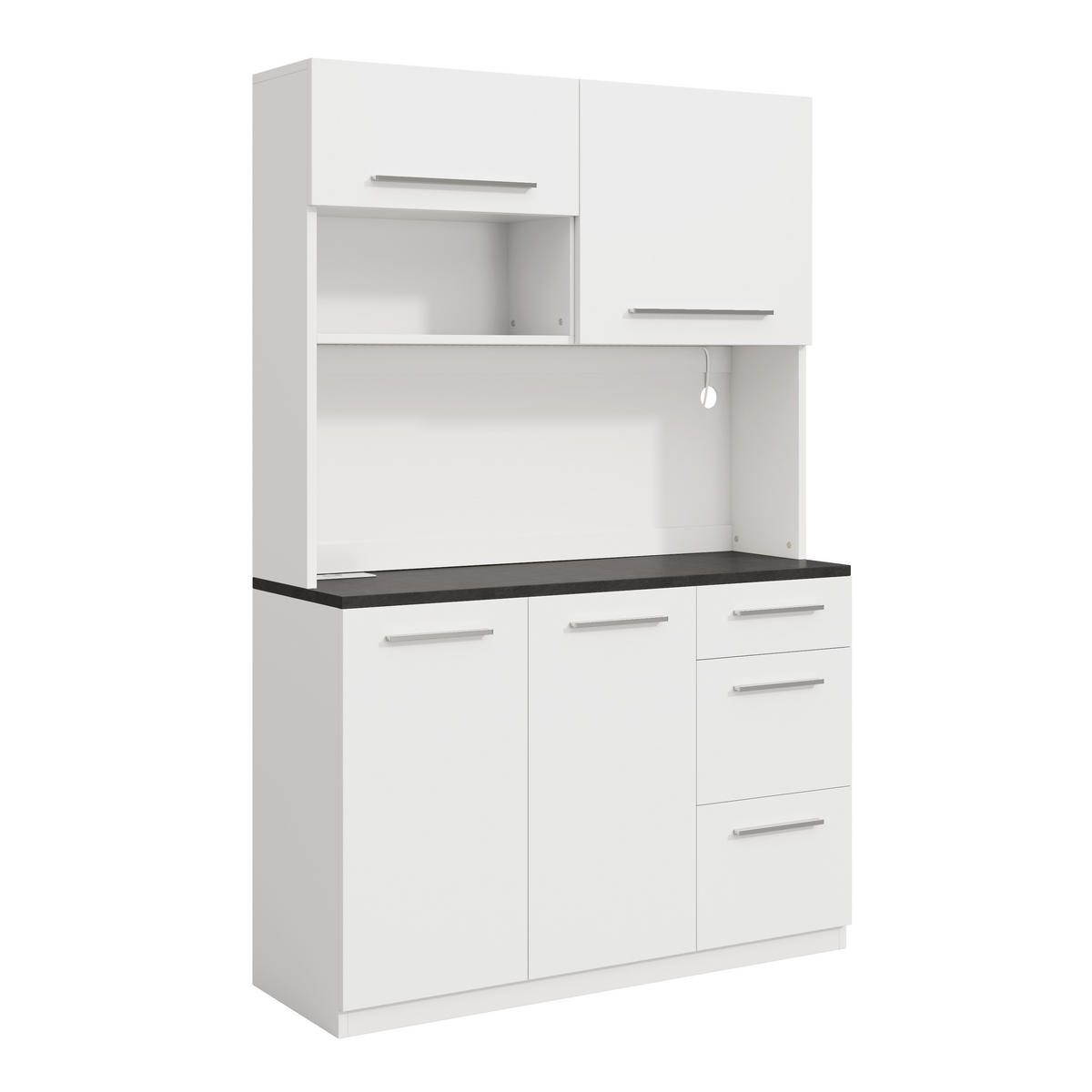 BUFFETSCHRANK 120x40x180cm LED Steckdose USB Weiß - Weiß, Holzwerkstoff (120/180/40cm) - FLIEKS