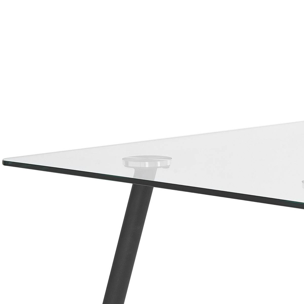 ESSTISCH 140/80/74 cm Transparent, Schwarz Rechteckig Midland - Transparent, Glas (140/80/74cm) - Beliani