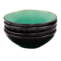 SCHALEN SET PALM BEACH 4 teilig aus Steingut - Grün, Keramik (8cm) - Sänger