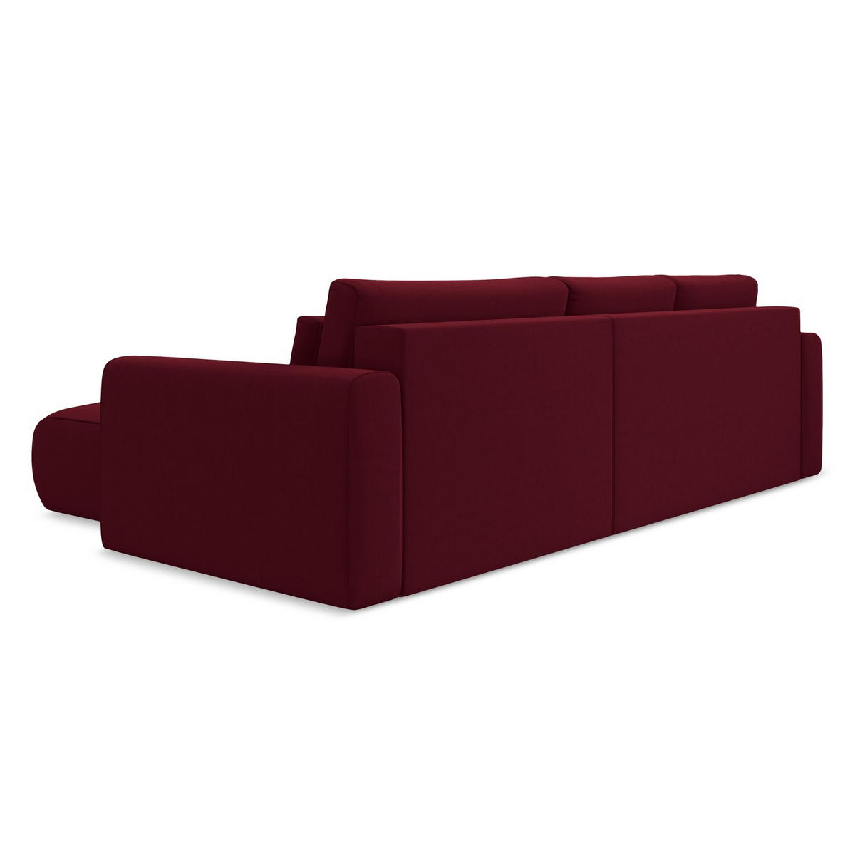 ECKSOFA mit Schlaffunktion Samt Stoff Rot - Bordeaux/Rot, Kunststoff/Textil (278/149cm) - LaMiaSofa