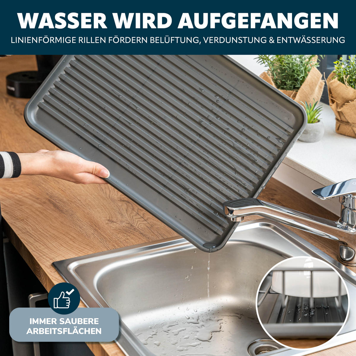 ABTROPFGESTELL, Metall, grau - Grau, Metall (43/15.5/32cm) - eluno