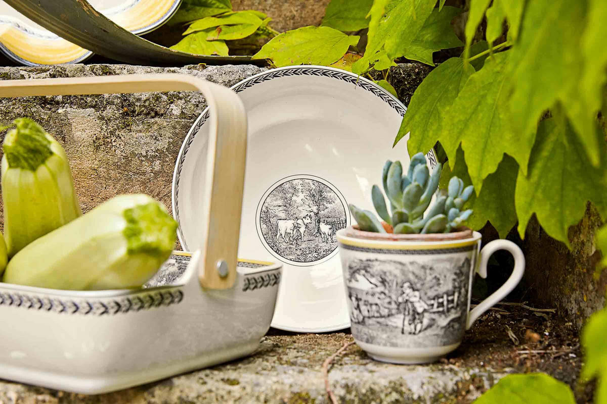 KAFFEEBECHER Audun Ferme weiß-grau-gelb 300 ml - Gelb/Weiß, Keramik (0.3L) - Villeroy & Boch