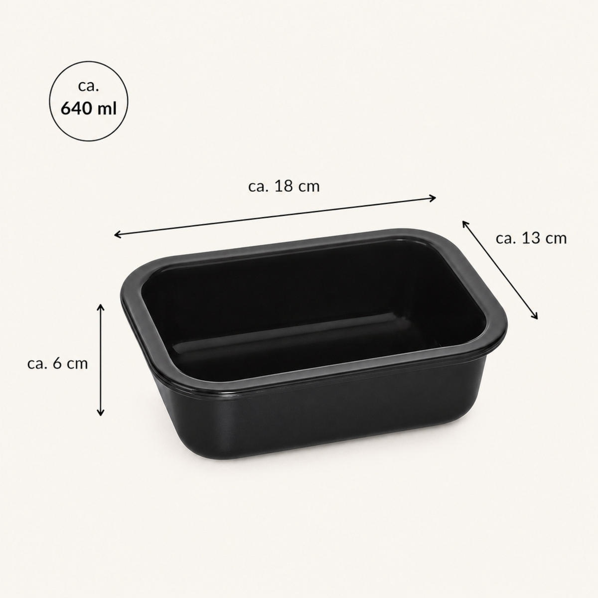 FRISCHHALTEDOSEN LUND Meal Cube schwarz 640 ml - Schwarz, Glas (13/6/18cm) - Mulex