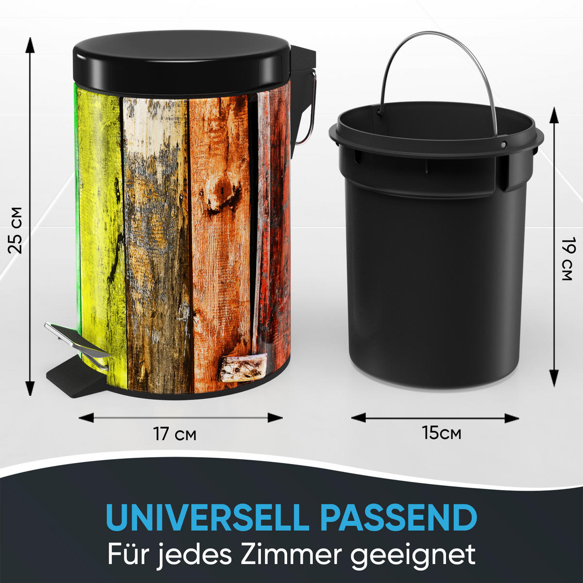 KOSMETIKEIMER Rainbow - Blau/Lila, Kunststoff/Metall (17/25/25cm) - Sanilo