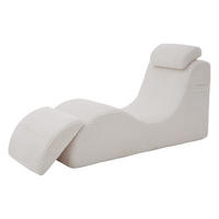 RELAXSESSEL Liege mit Kopfstütze,ergonomischem Design,Beige - Beige, Textil (66/90/160cm) - LVHOM