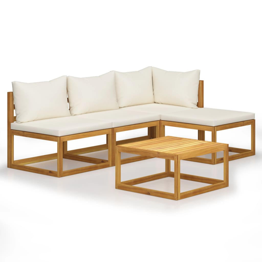 GARTENSET Remillard 5-teilig - Creme, Holzwerkstoff - Nettlife