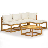 GARTENSET Remillard 5-teilig - Creme, Holzwerkstoff - Nettlife