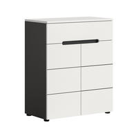 SCHUHKOMMODE CANU (B/H/T: ca. 80/94/37 cm) in Basalt grau/weiß - Grau, Holzwerkstoff (80/94/37cm)